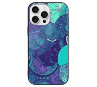 ERSTSNCK Compatible with iPhone 16 Case Blue Teal Lemon Stylish Phone Case for Women Men, Tempered Glass Shockproof Slim Cover for 16 Pro