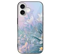 ERSTSNCK Compatible with iPhone 16 Case Blue to Peach Gradient Stylish Phone Case for Women Men, Tempered Glass Shockproof Slim Cover for 16 Pro
