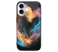 ERSTSNCK Compatible with iPhone 16 Case Bright Heart Shape Stylish Phone Case for Women Men, Tempered Glass Shockproof Slim Cover for 16 Pro