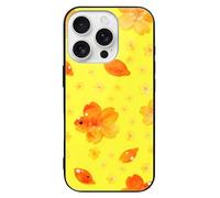 ERSTSNCK Compatible with iPhone 16 Case Bright Yellow Fish Stylish Phone Case for Women Men, Tempered Glass Shockproof Slim Cover for 16 Pro