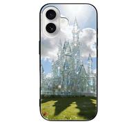 ERSTSNCK Compatible with iPhone 16 Case Castle on The Prairie Stylish Phone Case for Women Men, Tempered Glass Shockproof Slim Cover for 16 Pro Black