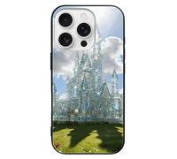 ERSTSNCK Compatible with iPhone 16 Case Castle on The Prairie Stylish Phone Case for Women Men, Tempered Glass Shockproof Slim Cover for 16 Pro Black