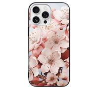 ERSTSNCK Compatible with iPhone 16 Case Cherry Blossoms Stylish Phone Case for Women Men, Tempered Glass Shockproof Slim Cover for 16 Pro