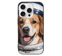 ERSTSNCK Compatible with iPhone 16 Case Colored Space Animal Stylish Phone Case for Women Men, Tempered Glass Shockproof Slim Cover for 16 Pro Black