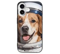 ERSTSNCK Compatible with iPhone 16 Case Colored Space Animal Stylish Phone Case for Women Men, Tempered Glass Shockproof Slim Cover for 16 Pro Black