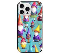 ERSTSNCK Compatible with iPhone 16 Case Colorful Gnomes Stylish Phone Case for Women Men, Tempered Glass Shockproof Slim Cover for 16 Pro