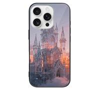 ERSTSNCK Compatible with iPhone 16 Case Crystal Castle in The Sky Stylish Phone Case for Women Men, Tempered Glass Shockproof Slim Cover for 16 Pro