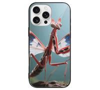 ERSTSNCK Compatible with iPhone 16 Case Devil's Flower Mantis Stylish Phone Case for Women Men, Tempered Glass Shockproof Slim Cover for 16 Pro