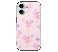 ERSTSNCK Compatible with iPhone 16 Case Fairy Magic Wand Stylish Phone Case for Women Men, Tempered Glass Shockproof Slim Cover for 16 Pro Black