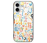 ERSTSNCK Compatible with iPhone 16 Case Fun Colorful Patterns Stylish Phone Case for Women Men, Tempered Glass Shockproof Slim Cover for 16 Pro