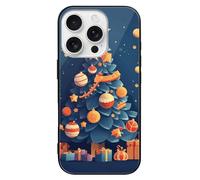 ERSTSNCK Compatible with iPhone 16 Case Gifts Under The Christmas Tree Stylish Phone Case for Women Men, Tempered Glass Shockproof Slim Cover for 16 Pro Black