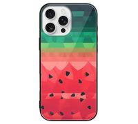 ERSTSNCK Compatible with iPhone 16 Case Gradient Watermelon Stylish Phone Case for Women Men, Tempered Glass Shockproof Slim Cover for 16 Pro Black