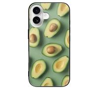 ERSTSNCK Compatible with iPhone 16 Case Green Pattern Stylish Phone Case for Women Men, Tempered Glass Shockproof Slim Cover for 16 Pro