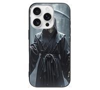 ERSTSNCK Compatible with iPhone 16 Case Grim Reaper Stylish Phone Case for Women Men, Tempered Glass Shockproof Slim Cover for 16 Pro Black