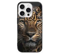 ERSTSNCK Compatible with iPhone 16 Case Leopard Stylish Phone Case for Women Men, Tempered Glass Shockproof Slim Cover for 16 Pro