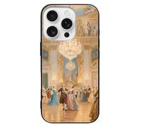 ERSTSNCK Compatible with iPhone 16 Case Luxurious Palace Ball Stylish Phone Case for Women Men, Tempered Glass Shockproof Slim Cover for 16 Pro Black