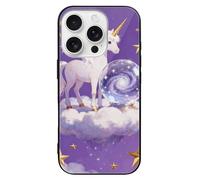 ERSTSNCK Compatible with iPhone 16 Case Magic World Stylish Phone Case for Women Men, Tempered Glass Shockproof Slim Cover for 16 Pro Black