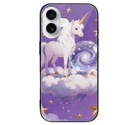 ERSTSNCK Compatible with iPhone 16 Case Magic World Stylish Phone Case for Women Men, Tempered Glass Shockproof Slim Cover for 16 Pro Black