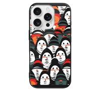 ERSTSNCK Compatible with iPhone 16 Case Monster Face Stylish Phone Case for Women Men, Tempered Glass Shockproof Slim Cover for 16 Pro Black