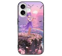 ERSTSNCK Compatible with iPhone 16 Case Ocean Wind Song Stylish Phone Case for Women Men, Tempered Glass Shockproof Slim Cover for 16 Pro