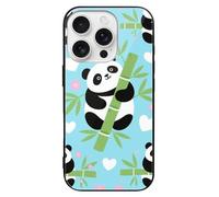 ERSTSNCK Compatible with iPhone 16 Case Panda Bamboo Leaf Stylish Phone Case for Women Men, Tempered Glass Shockproof Slim Cover for 16 Pro