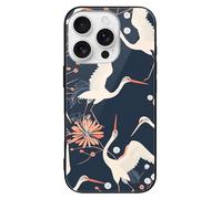 ERSTSNCK Compatible with iPhone 16 Case Peach and White Stylish Phone Case for Women Men, Tempered Glass Shockproof Slim Cover for 16 Pro