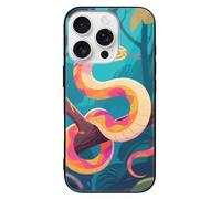 ERSTSNCK Compatible with iPhone 16 Case Snake in The Tree Stylish Phone Case for Women Men, Tempered Glass Shockproof Slim Cover for 16 Pro Black
