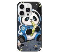 ERSTSNCK Compatible with iPhone 16 Case Spacesuit - Helmet Panda Stylish Phone Case for Women Men, Tempered Glass Shockproof Slim Cover for 16 Pro