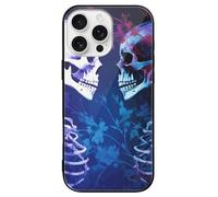 ERSTSNCK Compatible with iPhone 16 Case Staring at The Skeleton Stylish Phone Case for Women Men, Tempered Glass Shockproof Slim Cover for 16 Pro Black