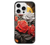 ERSTSNCK Compatible with iPhone 16 Case Sun-Soaked Colors Stylish Phone Case for Women Men, Tempered Glass Shockproof Slim Cover for 16 Pro Black