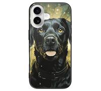 ERSTSNCK Compatible with iPhone 16 Case Surrounded by Green Splash Circle Stylish Phone Case for Women Men, Tempered Glass Shockproof Slim Cover for 16 Pro