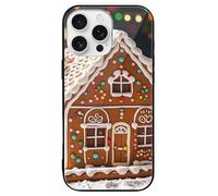 ERSTSNCK Compatible with iPhone 16 Case Sweet Gingerbread House Stylish Phone Case for Women Men, Tempered Glass Shockproof Slim Cover for 16 Pro Black