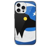 ERSTSNCK Compatible with iPhone 16 Case Wolf Moon Totem Stylish Phone Case for Women Men, Tempered Glass Shockproof Slim Cover for 16 Pro