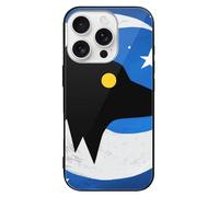 ERSTSNCK Compatible with iPhone 16 Case Wolf Moon Totem Stylish Phone Case for Women Men, Tempered Glass Shockproof Slim Cover for 16 Pro
