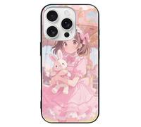 ERSTSNCK Compatible with iPhone 16 Case Women in The Amusement Park Stylish Phone Case for Women Men, Tempered Glass Shockproof Slim Cover for 16 Pro Black