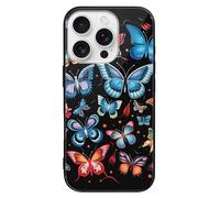 ERSTSNCK Compatible with iPhone 16 Case Zeeland Butterfly Stylish Phone Case for Women Men, Tempered Glass Shockproof Slim Cover for 16 Pro