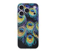 ERSTSNCK Compatible with iPhone 17 Case A Bunch of Peacock Feathers Stylish Phone Case for Women Men TPU Shockproof Slim Cover for 17 Pro Transparent