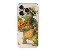 ERSTSNCK Compatible with iPhone 17 Case A Cartoon Turtle Stylish Phone Case for Women Men TPU Shockproof Slim Cover for 17 Pro Transparent