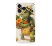 ERSTSNCK Compatible with iPhone 17 Case A Cartoon Turtle Stylish Phone Case for Women Men TPU Shockproof Slim Cover for 17 Pro Transparent