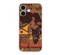 ERSTSNCK Compatible with iPhone 17 Case African Map Ethnic Pattern Stylish Phone Case for Women Men TPU Shockproof Slim Cover for 17 Pro Transparent