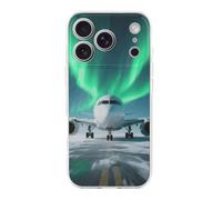 ERSTSNCK Compatible with iPhone 17 Case Airplane Under The Polar Night Sky Stylish Phone Case for Women Men TPU Shockproof Slim Cover for 17 Pro Transparent