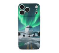 ERSTSNCK Compatible with iPhone 17 Case Airplane Under The Polar Night Sky Stylish Phone Case for Women Men TPU Shockproof Slim Cover for 17 Pro Transparent