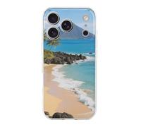 ERSTSNCK Compatible with iPhone 17 Case Beautiful Coastline of Volcanic Island Stylish Phone Case for Women Men TPU Shockproof Slim Cover for 17 Pro Transparent