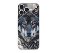 ERSTSNCK Compatible with iPhone 17 Case Big Black Wolf with Red Eyes Stylish Phone Case for Women Men TPU Shockproof Slim Cover for 17 Pro