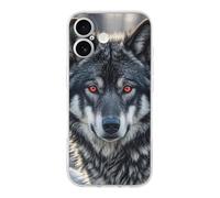 ERSTSNCK Compatible with iPhone 17 Case Big Black Wolf with Red Eyes Stylish Phone Case for Women Men TPU Shockproof Slim Cover for 17 Pro