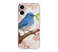 ERSTSNCK Compatible with iPhone 17 Case Birds on Cherry Blossom Tree Stylish Phone Case for Women Men TPU Shockproof Slim Cover for 17 Pro