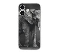 ERSTSNCK Compatible with iPhone 17 Case Black and White Elephant Image Stylish Phone Case for Women Men TPU Shockproof Slim Cover for 17 Pro