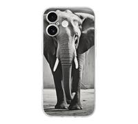 ERSTSNCK Compatible with iPhone 17 Case Black and White Elephant Stylish Phone Case for Women Men TPU Shockproof Slim Cover for 17 Pro