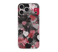 ERSTSNCK Compatible with iPhone 17 Case Black Polka Dot Heart Stylish Phone Case for Women Men TPU Shockproof Slim Cover for 17 Pro