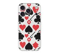 ERSTSNCK Compatible with iPhone 17 Case Black Red Poker Pattern Stylish Phone Case for Women Men TPU Shockproof Slim Cover for 17 Pro